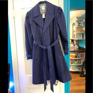 Gap Puff Sleeve Trench Coat XL Navy